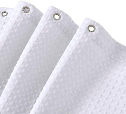 Madison Park Arbor Waffle Long Shower Curtain for Bathroom, 72 x 78, White