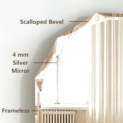 30x36 Inch Bathroom Mirrors for Over Sink, Round Frameless Mirrors for Wall