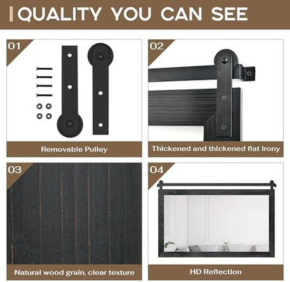 COGOOD Farmhouse Bathroom Mirrors for Over Sink - 30 x 49 Black