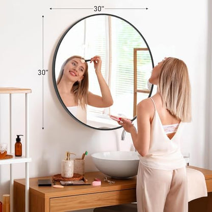 NEWBULIG 30 Inch Round Bathroom Mirror, Wall Mount Mirror
