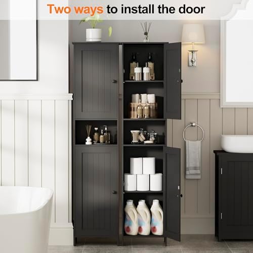 Homleke Tall Bathroom Storage Cabinet with 2 Doors, Slim Bathroom Cabinet
