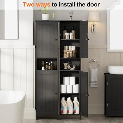 Homleke Tall Bathroom Storage Cabinet with 2 Doors, Slim Bathroom Cabinet