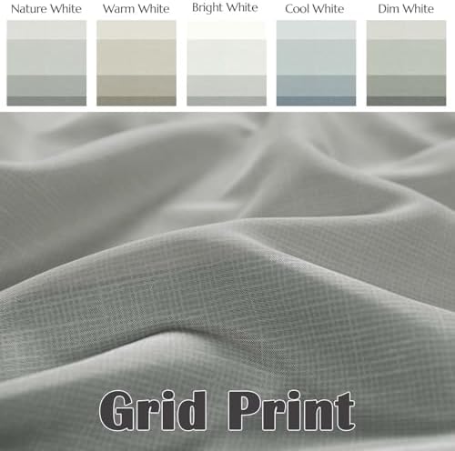 jinchan No Hook Shower Curtain for Bathroom Ombre Cloudy Grey 70x72 inch