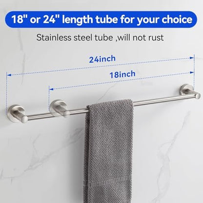 BGL Bathroom Accessories Set 4-Pieces Shiny Brushed Nickel Zinc Alloy Wall Mounted Towel Racks for Bathroom
