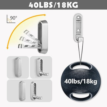 Foldable Wall Hook, Silver, 4 Pack, Screw Mounted, Heavy Duty Coat Hooks