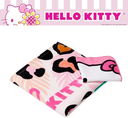 Franco Hello Kitty Kids Bath/Pool/Beach Soft Absorbent Cotton Terry Towel with Washcloth 2 Piece Set, 50 in x 25 in, (Officially Licensed Product) (Pack of 2)