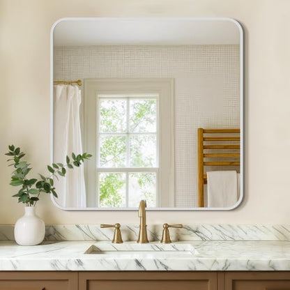 Vanity Bathroom Mirror, 30”x30” Silver Bathroom Mirror for Over Sink