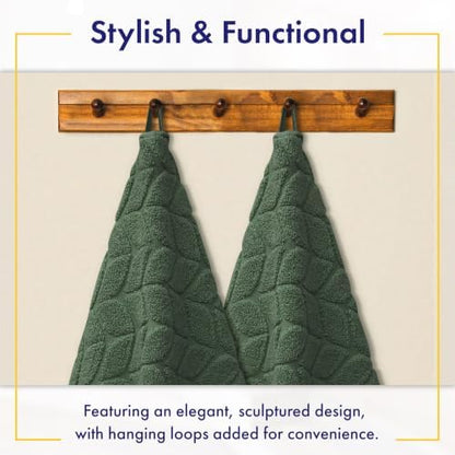 Alusa Home Ultra Soft & Stylish 700 GSM Luxury Bath Towels - 100% Zero-Twist, Long-Staple Cotton - Remarkably Absorbent & Quick Drying - 6 Piece Towel Set (Hunter Green)
