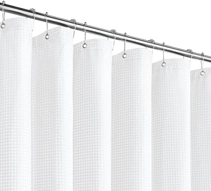 Gibelle Extra Long 230GSM Heavy Duty White Shower Curtain, 72 x 84