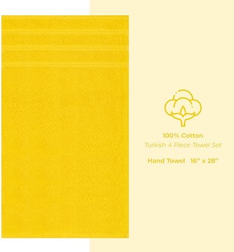 American Soft Linen 100% Cotton Luxury Turkish Towels, 4 PC Hand Towel Set