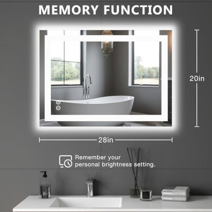 DUMOS 20.1"x28.1" LED Bathroom Mirror, Bathroom Vanity Mirror
