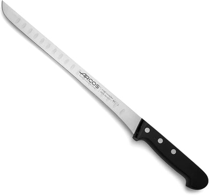 Arcos Carving Knife 11 Inch Stainless Steel. Ham Slicer Knife to Cut Ham and Meat. Ergonomic Polyoxymethylene Handle and 280mm Hollow Blade. Series Universal. Color Black