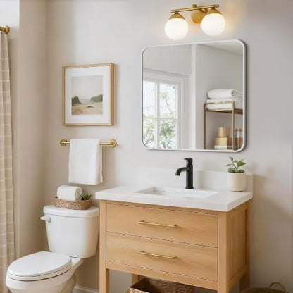 Vanity Bathroom Mirror, 30”x30” Silver Bathroom Mirror for Over Sink