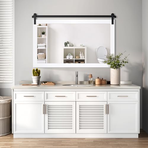 COGOOD Farmhouse Bathroom Mirrors for Over Sink - 30 x 49 Pure White