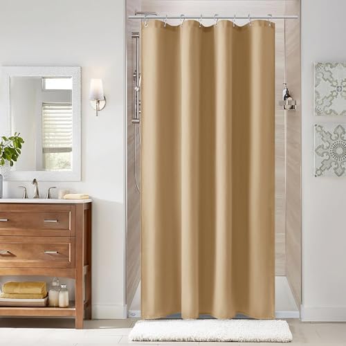Naturoom Linen Shower Curtain 42x72 Inch for Bathroom Gold Yellow 1 Panel