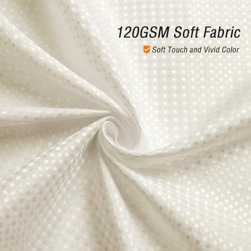 Gibelle Extra Long Ivory Fabric Shower Curtain, 72 x 84