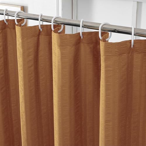 Aiyufeng Gold Shower Curtain for Bathroom, Embossed Textured Fabric Shower Curtain for Bathroom - Soft Cloth & Hotel Spa, Machine Washable, 36X72, Gold