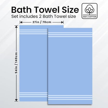 Infinitee Xclusives 100% Ring-Spun Cotton Bath Towels for Bathroom - Pack 2