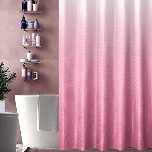 Gibelle Pink Ombre Fabric Shower Curtain for Bath Decor, 72 x 72