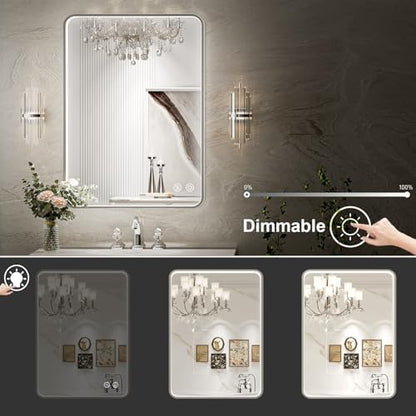 28x36 Inch LED Sliver Frame Bathroom Mirror,ETL Listed