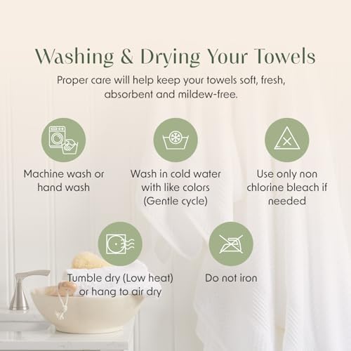 Springtree Home Luxury Bamboo Rayon Bath Towel Set | 6-Piece Set | Blue Fog