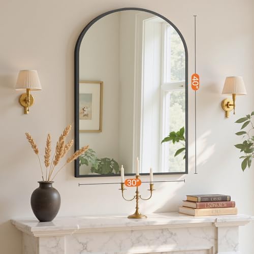 Sweetcrispy 30x40 Bathroom Mirrors for Wall, Arched Mirror for Over Sink