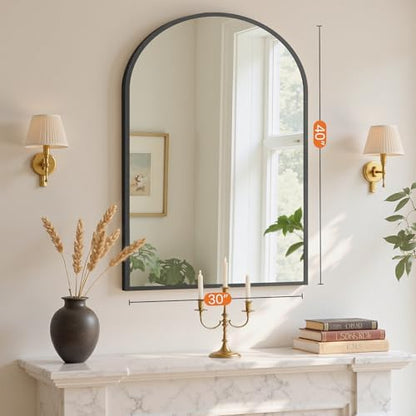 Sweetcrispy 30x40 Bathroom Mirrors for Wall, Arched Mirror for Over Sink