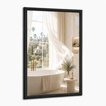 22x30 Inch Matte Black Bathroom Mirror for Over Sink