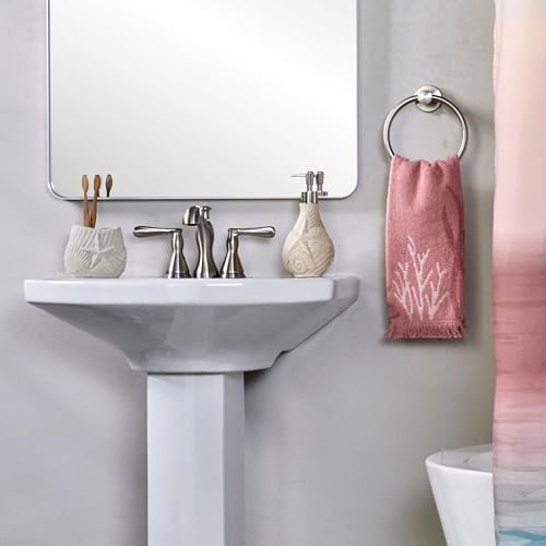 SKL Home Ocean Coral Sculpted Hand Towel Set-2pc, 100% Cotton, Coral
