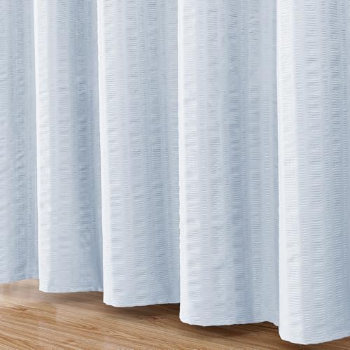 Aiyufeng Glacier Blue Shower Curtain for Bathroom, Embossed Textured Fabric Shower Curtain for Bathroom - Soft Cloth & Hotel Spa, Machine Washable, 72X84,Glacier Blue