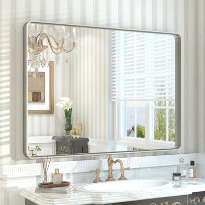 44x30 Inch Silver Bathroom Mirror for Wall