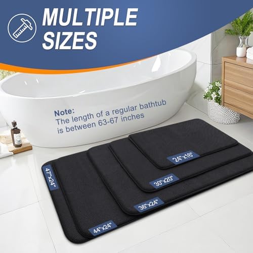 OLANLY Thick Memory Foam Bathroom Rugs 30x18, Absorbent Bath Mat, Black