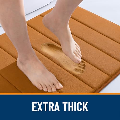OLANLY Memory Foam Large Bath Mat 59x34, Super Soft Absorbent Bathroom Rugs