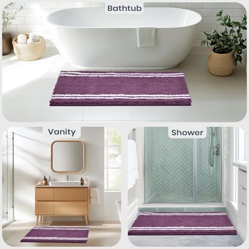 PURRUGS Bathroom Rug, Bath Mat, 24" x 36", Purple