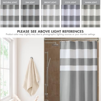 Madison Park Spa Waffle Stall Shower Curtain for Bathroom, 54 x 78, Grey