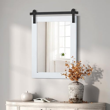 COGOOD Farmhouse Bathroom Mirrors for Over Sink - 30 x 22 Pure White