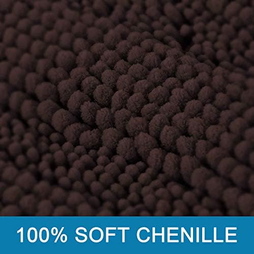H.VERSAILTEX Bathroom Rugs Bath Rug Set 2 Piece Bathroom Contour Rug Toilet Mat Sets Non Slip Contour Bath Rug Ultra Thick Water Absorbent Striped Bath Mats(36" x 24" Plus 20" x 24" U, Chocolate)