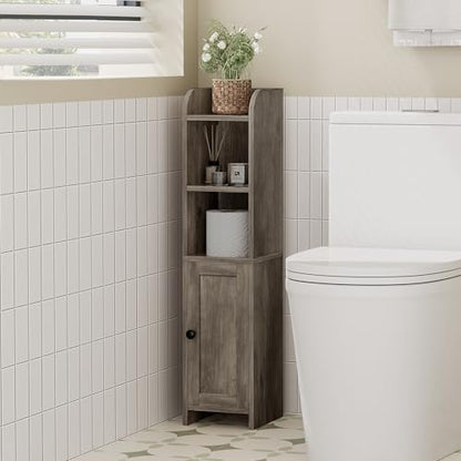 Homhedy Small Bathroom Storage Cabinet, Narrow Toilet Paper Cabinet