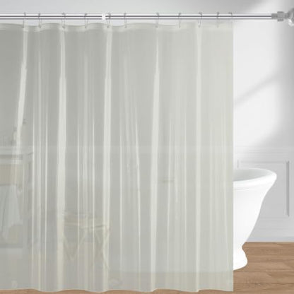 downluxe Shower Curtain Liner, PEVA Plastic Shower Liner with 3 Magnets, 72" x 72" Waterproof Bathroom Curtain, Grey, 1 Pack