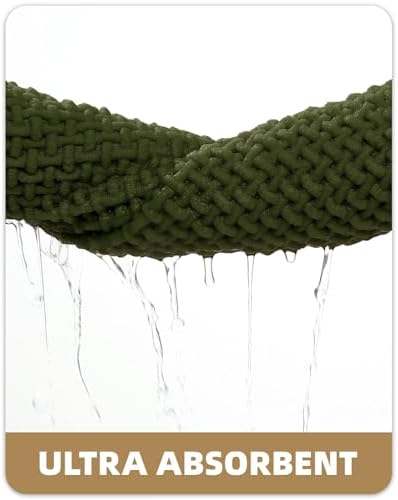 Color&Geometry 24"x36" Chenille Pile Bathroom Rugs Upgraded Denser,Green