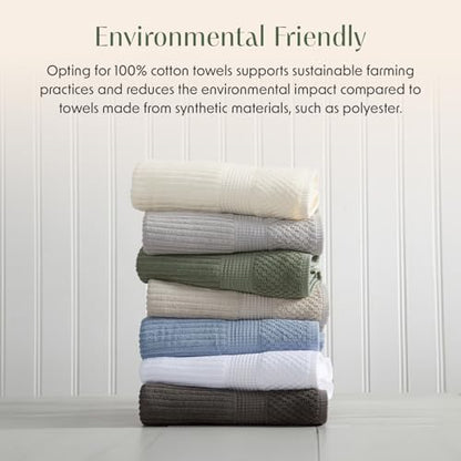 Springtree Home Oversized Bath Towel Set | 2-Pack| 100% Cotton |Silver Blue