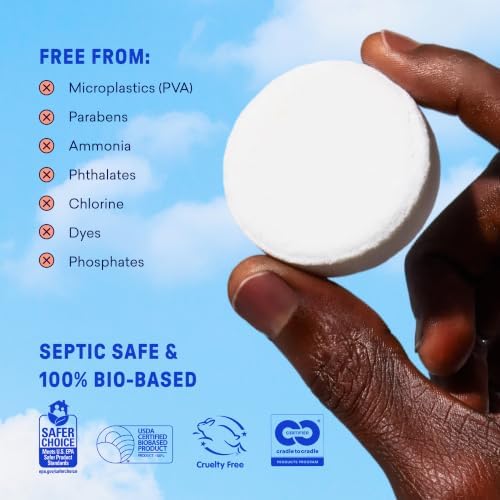 BLUELAND 100% Plastic Free Toilet Bowl Cleaner Tablets, 28ct, Wild Lavender
