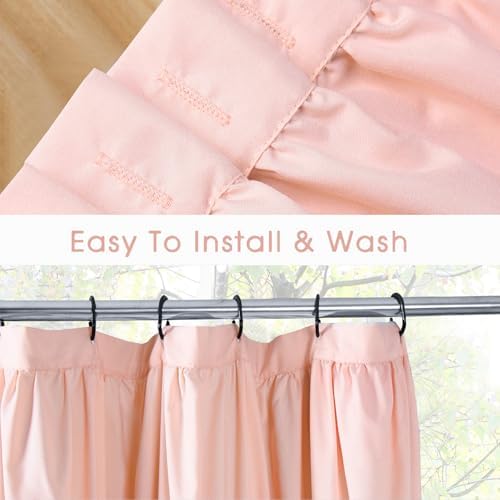 Homechoice Decor 2-Piece Peach Shower Curtain, 72" W x 72" H x 2 Panels