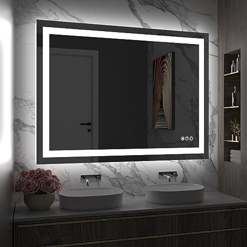 Amorho LED Bathroom Mirror 40"X30" with Front Light and Backlit