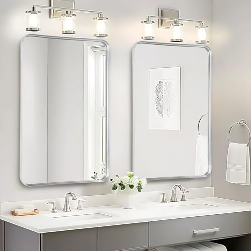 Silver Bathroom Vanity Mirror Over Sink 2 Pack, 24x36 Large Wall Mirror