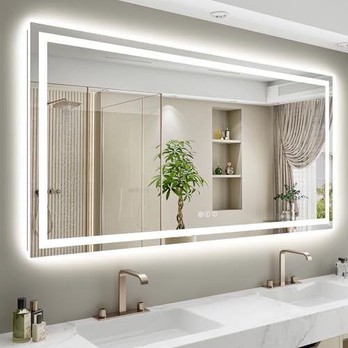 68x40 LED Bathroom Mirror with Lights, Lighted Vanity Mirror