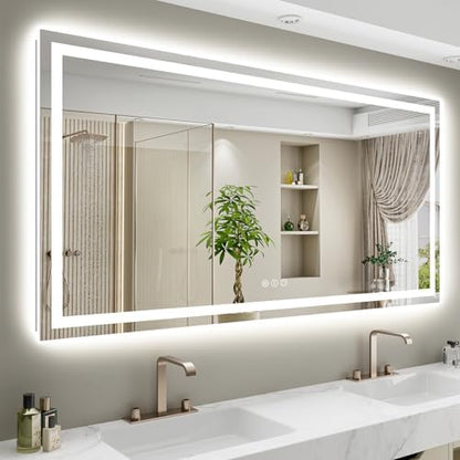 68x40 LED Bathroom Mirror with Lights, Lighted Vanity Mirror