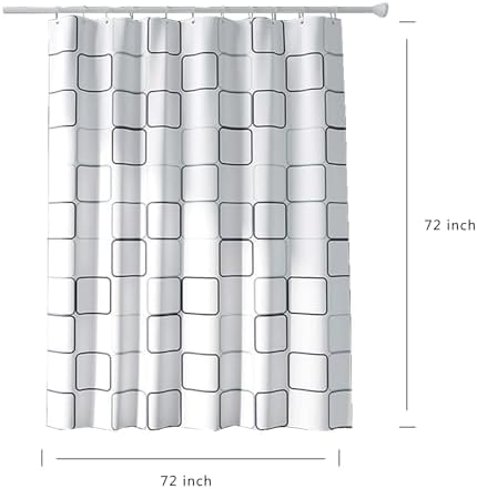 Shower Curtain Liner, Big Square Waterproof PEVA Shower Curtains with 3 Duty Heavy Bottom Magnets and 12 Rust Proof Grommets, 72x72 Weighted Shower Liner for Shower Stall, Bathtubs