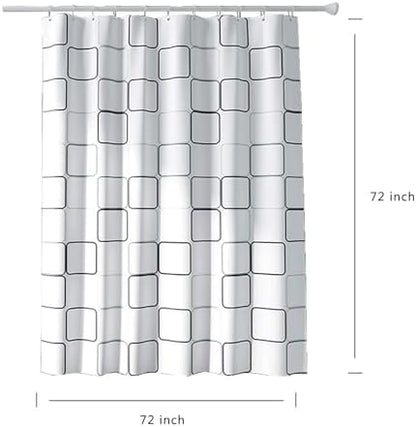 Shower Curtain Liner, Big Square Waterproof PEVA Shower Curtains with 3 Duty Heavy Bottom Magnets and 12 Rust Proof Grommets, 72x72 Weighted Shower Liner for Shower Stall, Bathtubs