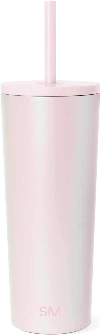 Simple Modern Classic Tumbler with Straw Lid | Insulated Iced Coffee Cup Reusable Stainless Steel Water Bottle Travel Mug | Gifts for Women Men Her Him | 24oz | Coconut Pearl